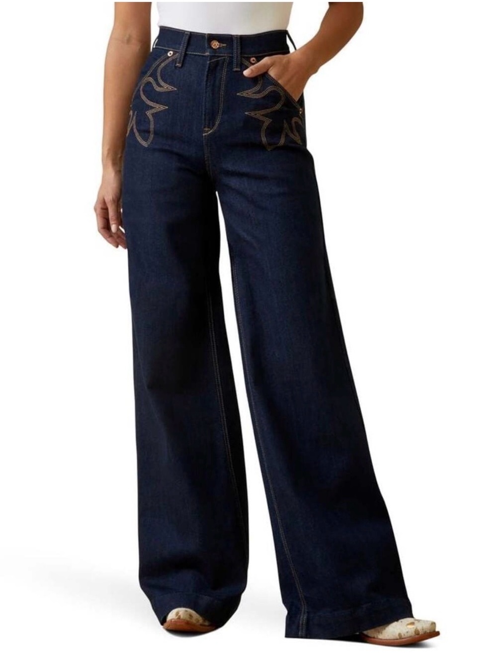 Ariat Ultra High Rise Western Wide Leg Jeans Size 33